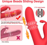 Rabbit Vibrator With Doulbe Sliding Beads Ring