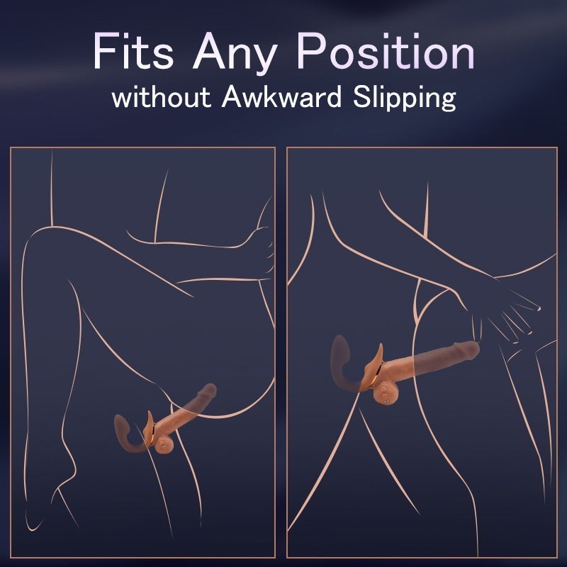 Vibrating Clitoral Strap Dildo Rabbit Ear 6.53 In