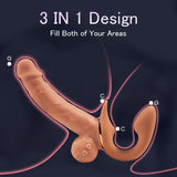 Vibrating Clitoral Strap Dildo Rabbit Ear 6.53 In
