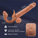 Vibrating Clitoral Strap Dildo Rabbit Ear 6.53 In
