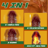 Telescoping Swinging Realistic Dildo Vibrator 8.86 Inch