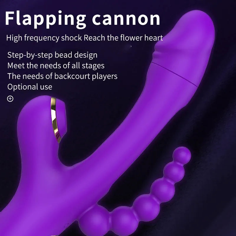 Realistic Dual-Stimulation Beaded Vibrator