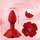 Remote Control Rose Rotating &amp; Vibrating Butt Plug